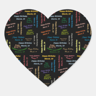 Adesivo Coração Março, 19 Aniversário