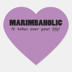 Adesivo Coração Marimbaholic Life Heart Sticker