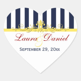 Adesivo Coração Marinho White Yellow Strike Scroll Wedll Sticker