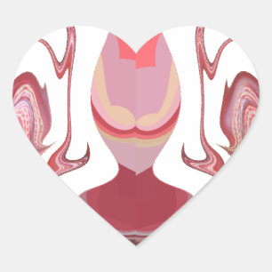 Adesivo Coração Maroon Majestade: Radiância Russa Texturizada Afri