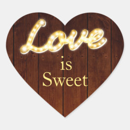 Adesivo Coração Marquee Lights Love is Sweet - barn conselho