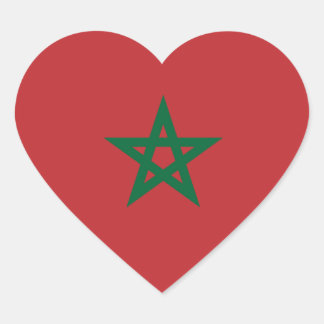 Adesivo Coração Marrocos/bandeira marroquina do coração
