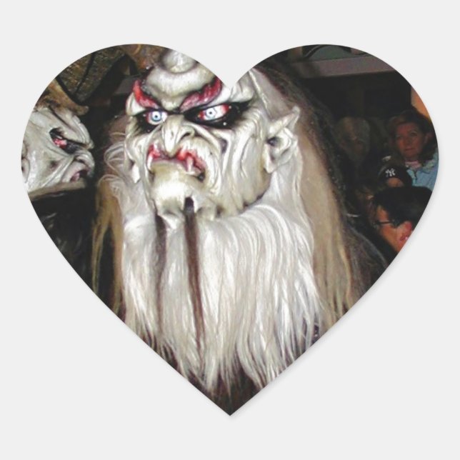 Adesivo Coração Máscara do Diabo Japonês (Frente)