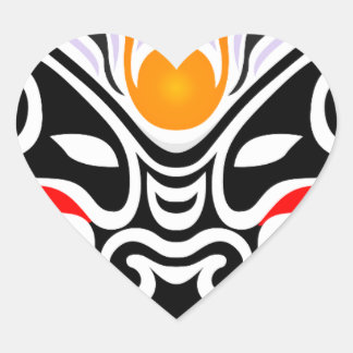 Adesivo Coração Máscara do Dragão Tribal