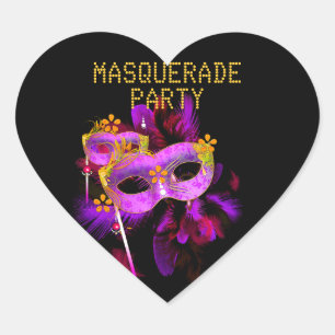 Adesivo Coração MASQUERADE Rosa Dourado
