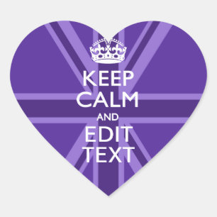 Adesivo Coração Mauve Roxo Mantém Calma E A Sua Tomada De Texto
