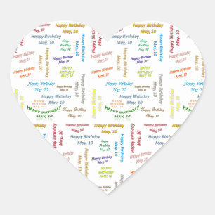 Adesivo Coração May, 10 Birthday Sticker