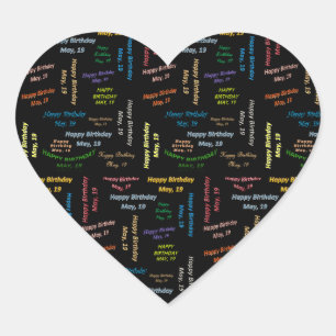 Adesivo Coração May, 19 Birthday Sticker