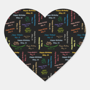 Adesivo Coração May, 21 Birthday Sticker