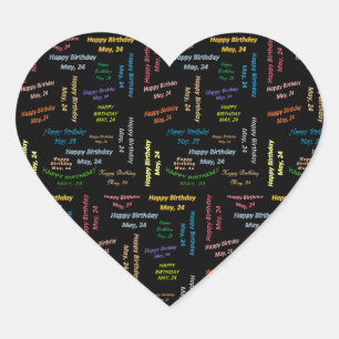 Adesivo Coração May, 24 Birthday Sticker