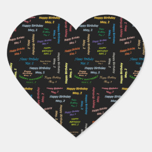 Adesivo Coração May, 2 Aniversário