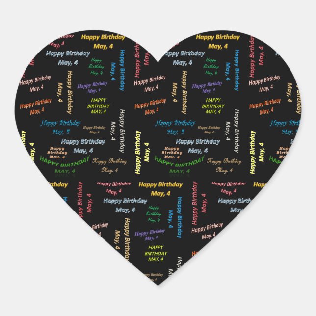 Adesivo Coração May, 4 Birthday Sticker (Frente)