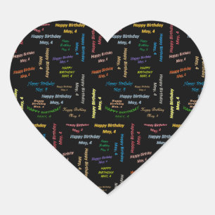 Adesivo Coração May, 8 Birthday Sticker