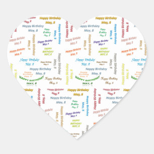 Adesivo Coração May, 8 Birthday Sticker