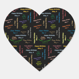 Adesivo Coração May, 9 Birthday Sticker