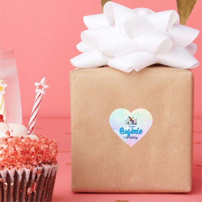 Adesivo Coração "Me lo dijo un pajarito" - Editable (Festa)