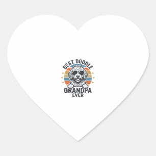 Adesivo Coração Melhor Avô Doodle de Todos os Tempos Camisa Vintag