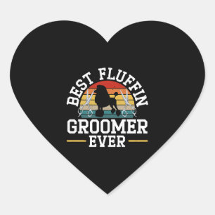 Adesivo Coração Melhor Fluffin Groomer Nunca Cachorro Cultivando P