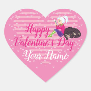 Adesivo Coração Menina apaixonada