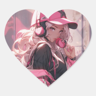 Adesivo Coração Menina chefe