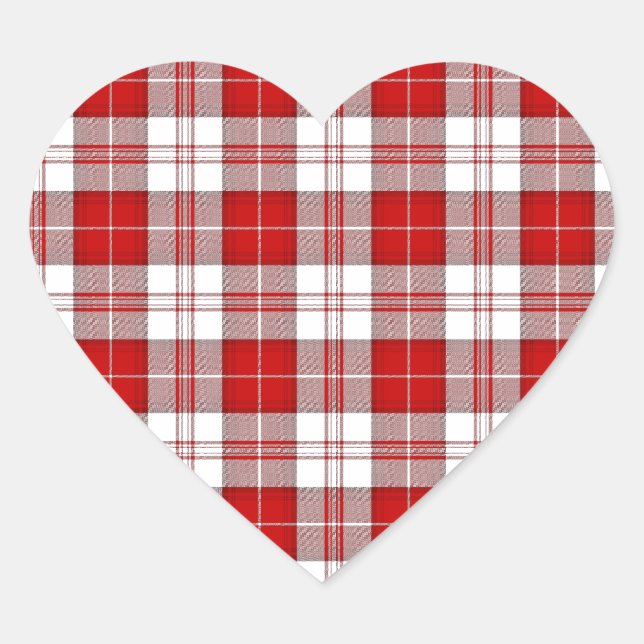 Adesivo Coração Menzies Tartan Xadrez (Frente)