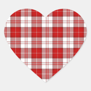 Adesivo Coração Menzies Tartan Xadrez