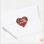 Adesivo Coração Merry Christmas Sticker<br><div class="desc">Feliz Natal em cores brilhantes</div>