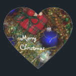 Adesivo Coração Merry Christmas Sticker<br><div class="desc">Merry Christmas Sticker</div>