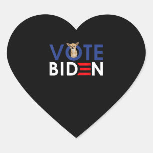 Adesivo Coração Meu Chihuahua quer votar Joe Biden Presidente Engr
