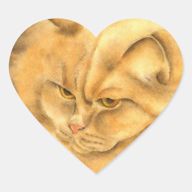 Adesivo Coração Meu ginger cat favorito (Frente)