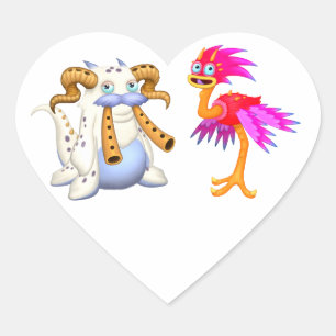 Adesivo Coração Meu personagem de Monstros Cantantes