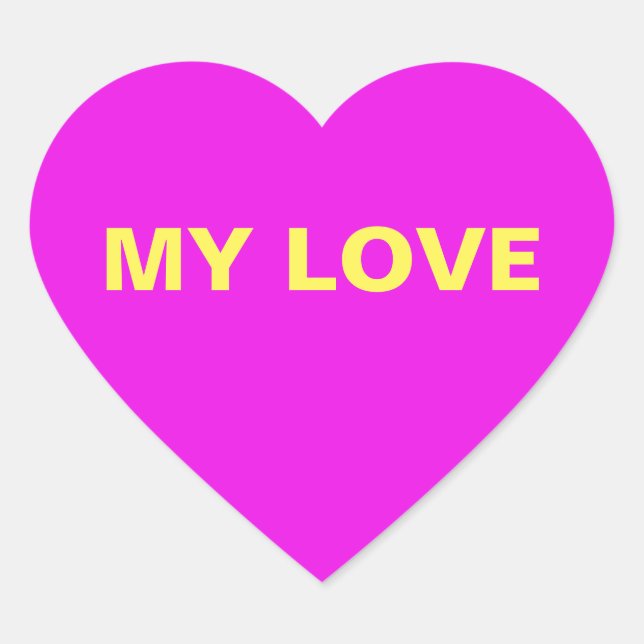 Adesivo Coração Meu Vinheta de Coração Rosa de Amor (Frente)