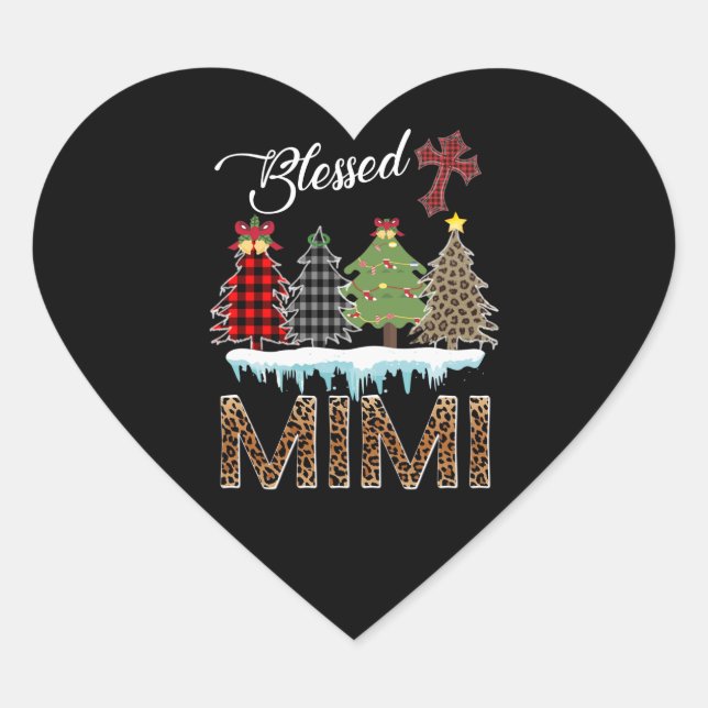 Adesivo Coração Mimi Gift | Bendito Mimi Árvore de Natal Mimi Love (Frente)