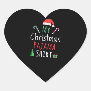 Adesivo Coração Minha Camisa de Pijama de Natal