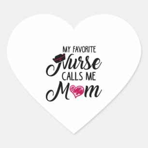 Adesivo Coração Minha Enfermeira Favorita Me Chama De Mãe. Máscara