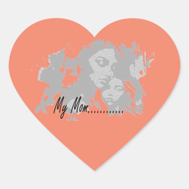 Adesivo Coração Minha mãe (Frente)