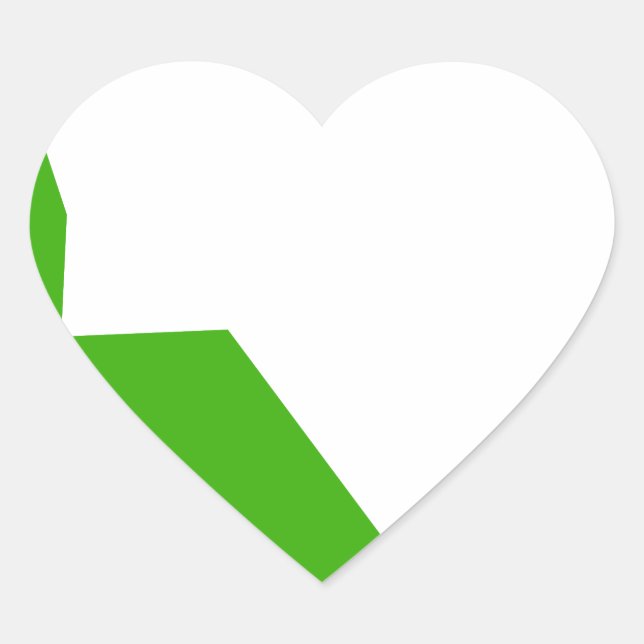 Adesivo Coração Minimalismo branco verde (Frente)