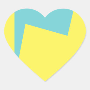 Adesivo Coração Minimalismo de abstrato Art Azul Branco