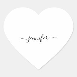 Adesivo Coração Minimalismo do coração branco Nome Bridal Small Bu