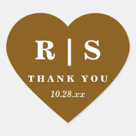 Adesivo Coração Mínimo e Chic | Vinheta de Casamento do Monograma