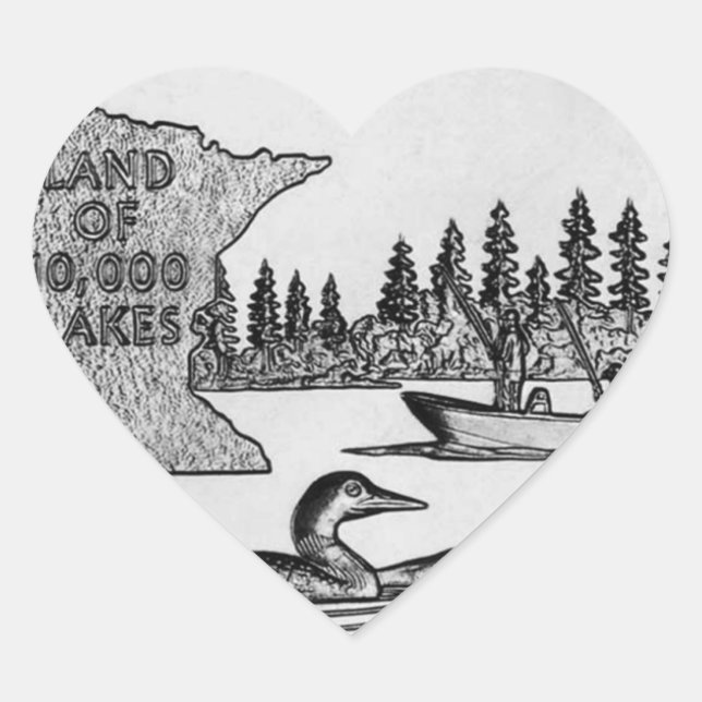 Adesivo Coração Minnesota State Quarter (Frente)