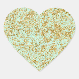 Adesivo Coração Mint & Faux Dourado Dust