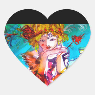 Adesivo Coração MIRANDOLINA, rosa, amarelo fuchsia