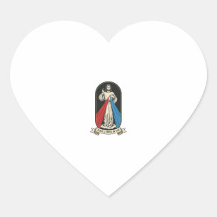 Adesivo Coração Misericórdia Divina Jesus Vintage