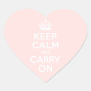 Adesivo Coração Misty Rose Keep Calm and Carry On