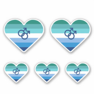 Adesivo Coração MLM do Gay Homem Azure