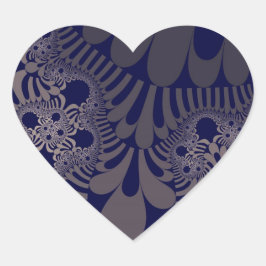 Adesivo Coração Mod azul e prateado