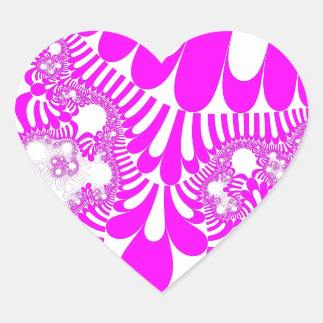 Adesivo Coração Mod rosa e branco (Frente)