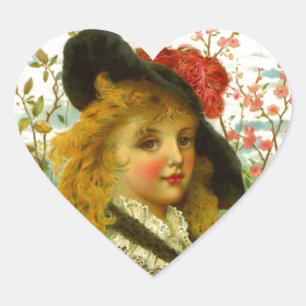 Adesivo Coração Modas de Vestuário Vitoriano Vintage Admirável