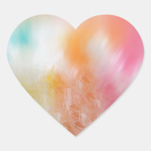 Adesivo Coração Modelo Abstrato Cor-de-Rosa Vermelho Amarelo Color